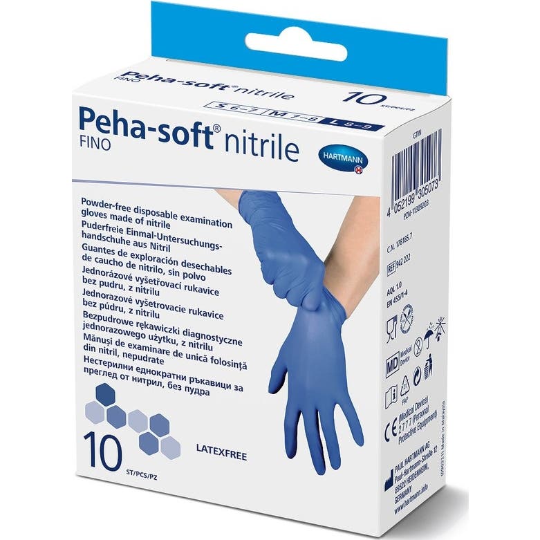 Peha-Soft guantes desechables de nitrilo talla S 10uds