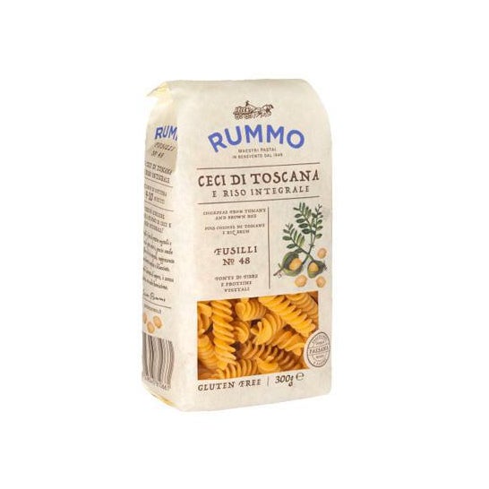 Rummo Fusilli Pasta Garbanzos y Arroz Integral Nro 48 300g