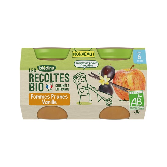 Bledina Les Récoltes Bio Vainilla Manzana Ecológica 2 X130 g