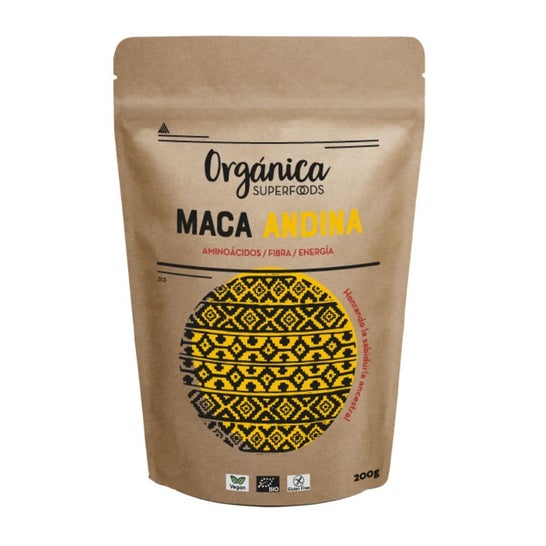 Organica Superfoods Maca Andina en Polvo Sin Gluten Bio Vegan 200 g