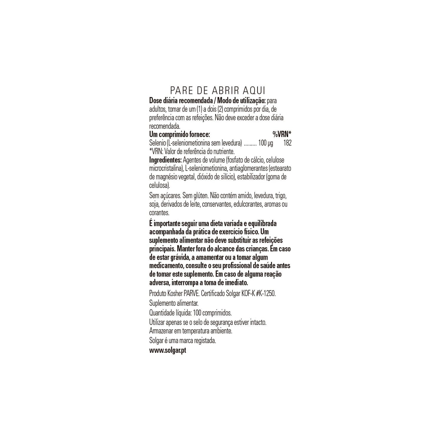 Solgar Selenio 100mcg 100comp
