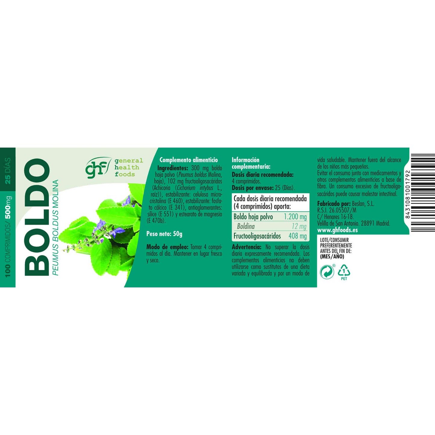 GHF Boldo 500mg 100comp