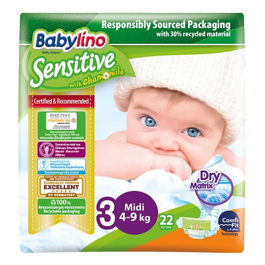 Babylino Sensitive Pañales T3 4-9K 22uds