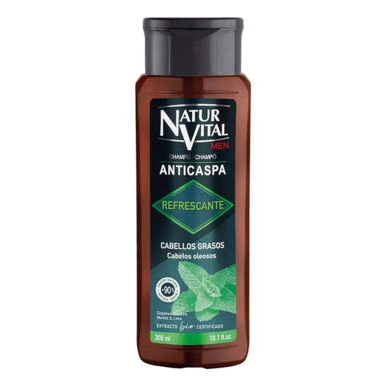 NaturVital Champú Anticaspa Refrescante Cabello Graso 300 ml