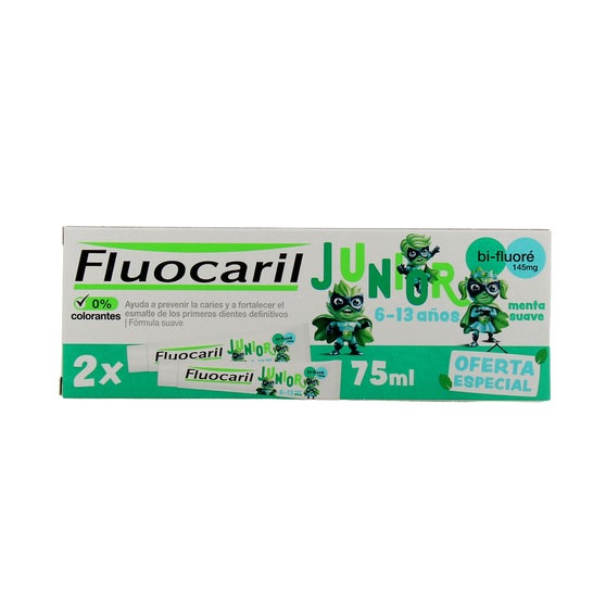 Fluocaril Junior 6-13 Años Menta Suave 2x75ml