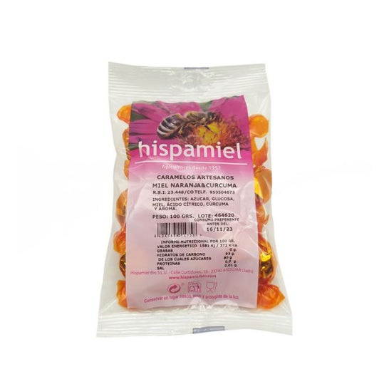 Hispamiel Caramelos Miel Naranja & Curcuma 100 g