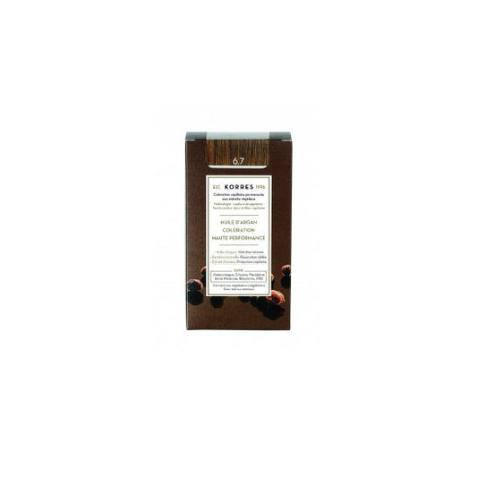 Korres Huile d'Argan Coloration 6.7 Blond Foncé Marron 50 ml