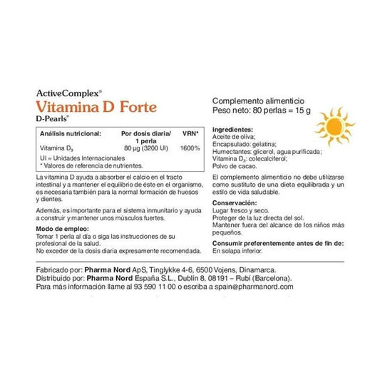 Activecomplex Vitamina D 3200Ui 80 Perlas