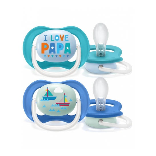 Avent Chupete Ultra Air Happy 6-18m Azul 2uds