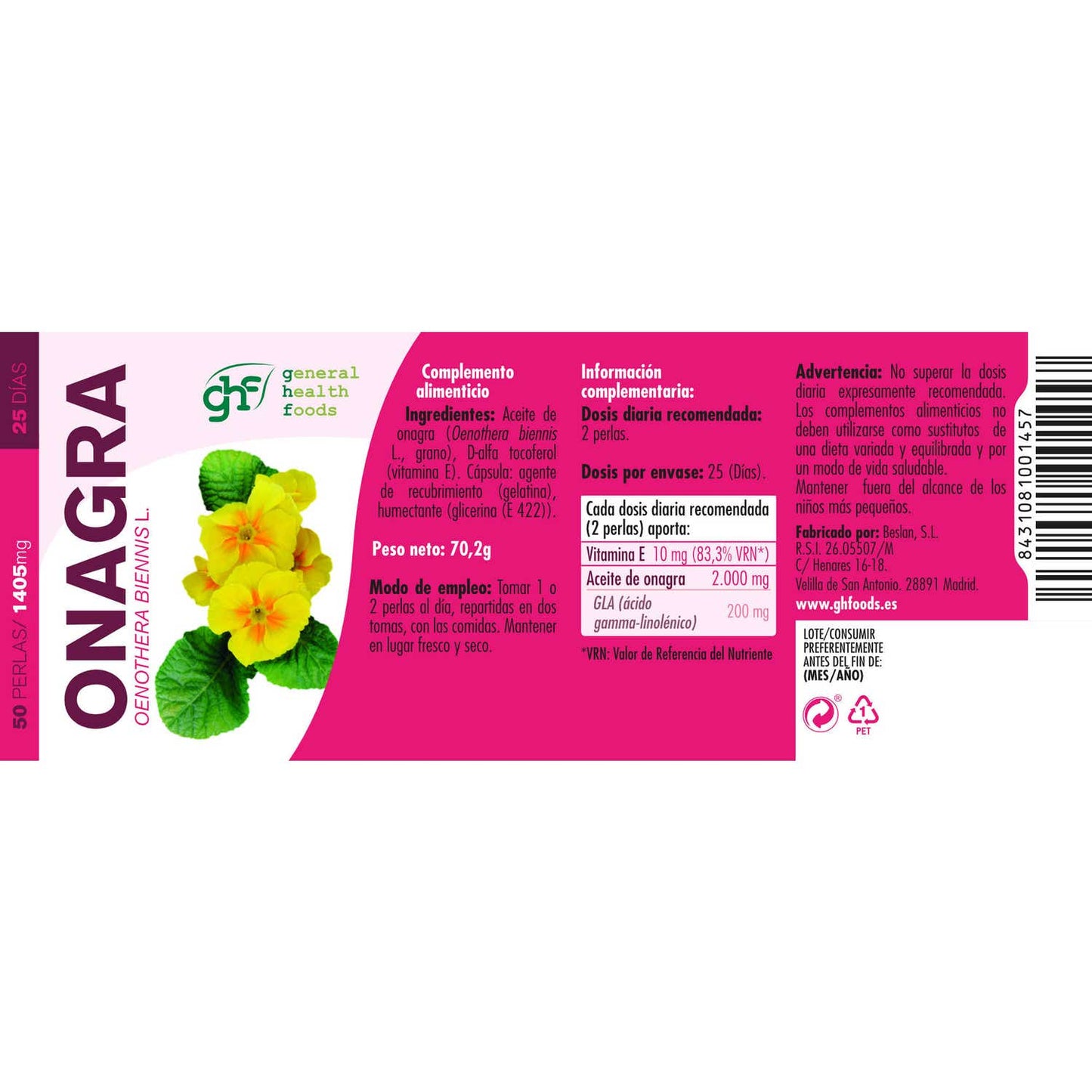 GHF Onagra 1000mg 50 perlas