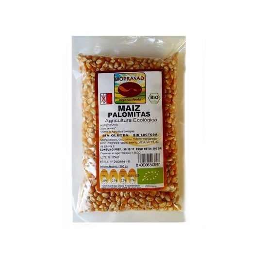 Bioprasad Maíz Palomitas Bio Sin gluten Sin Lactosa 500 g