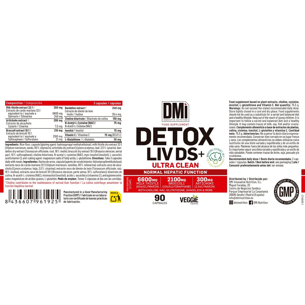 DMI Nutrition Detox Liv Ds+ Ultra Clean Hepatic Function 90caps