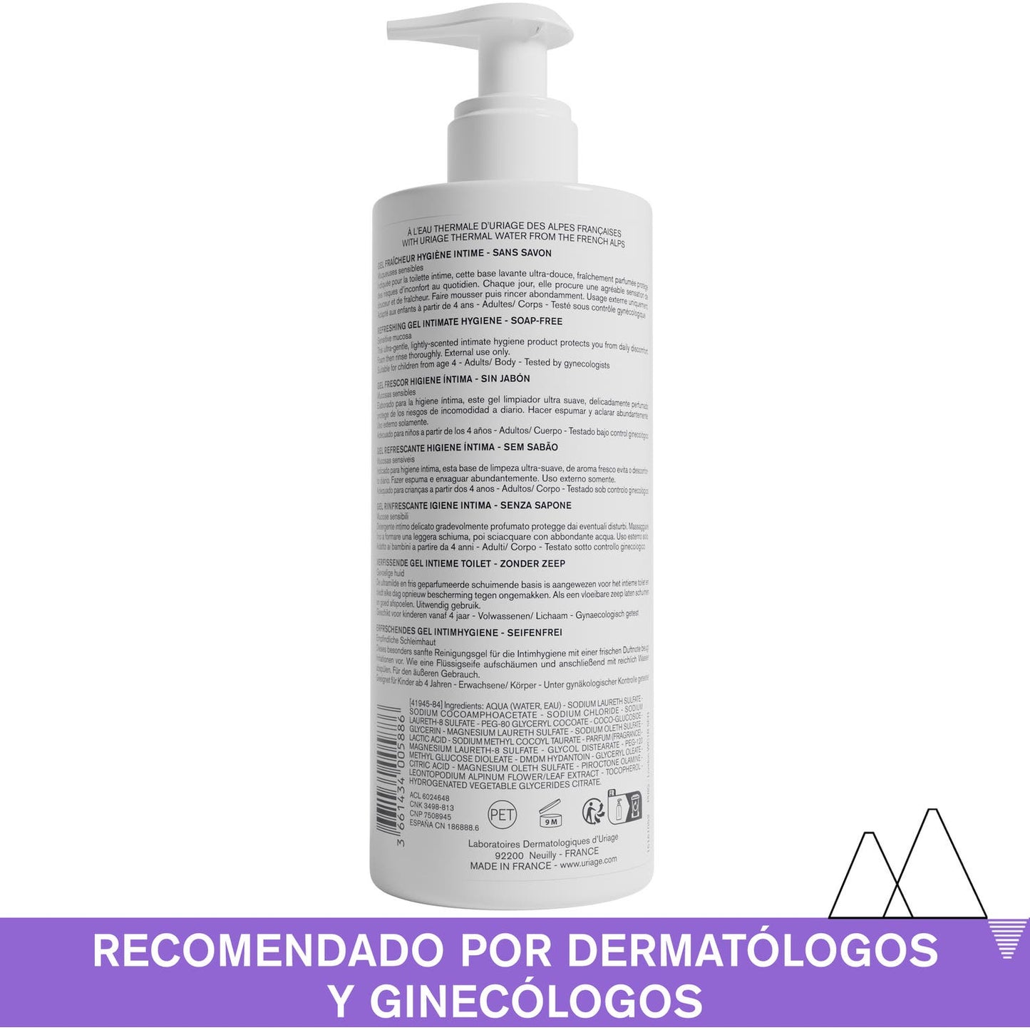 Uriage Gyn-Phy Gel Refrescante Higiene Íntima 500ml
