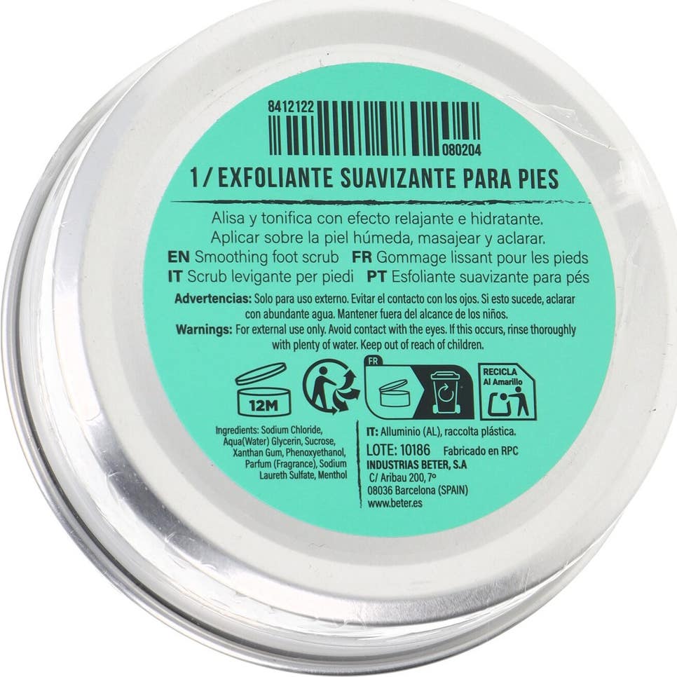 Beter Feet Free Exfoliante Suavizante Pies Mentol 200 g