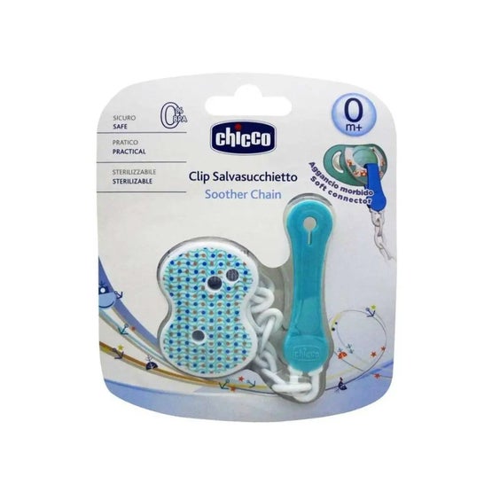 Chicco Clip Sujetachupete Azul