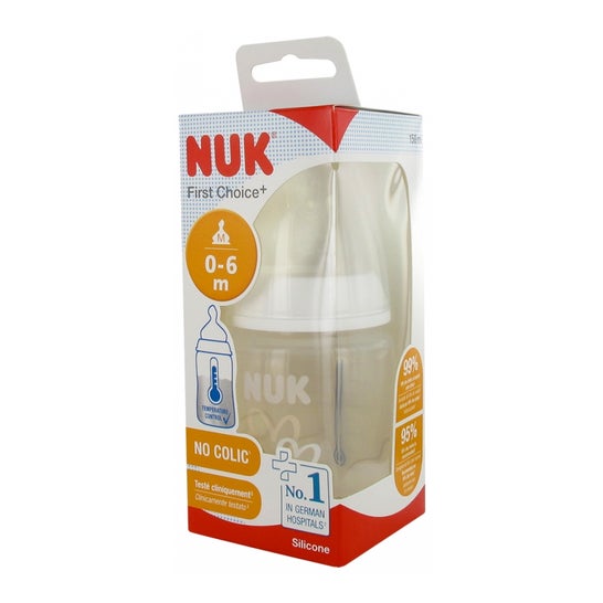 NUK First Choice+ Bibéron Temperature Control Tetina Silicona 0-6m 150ml