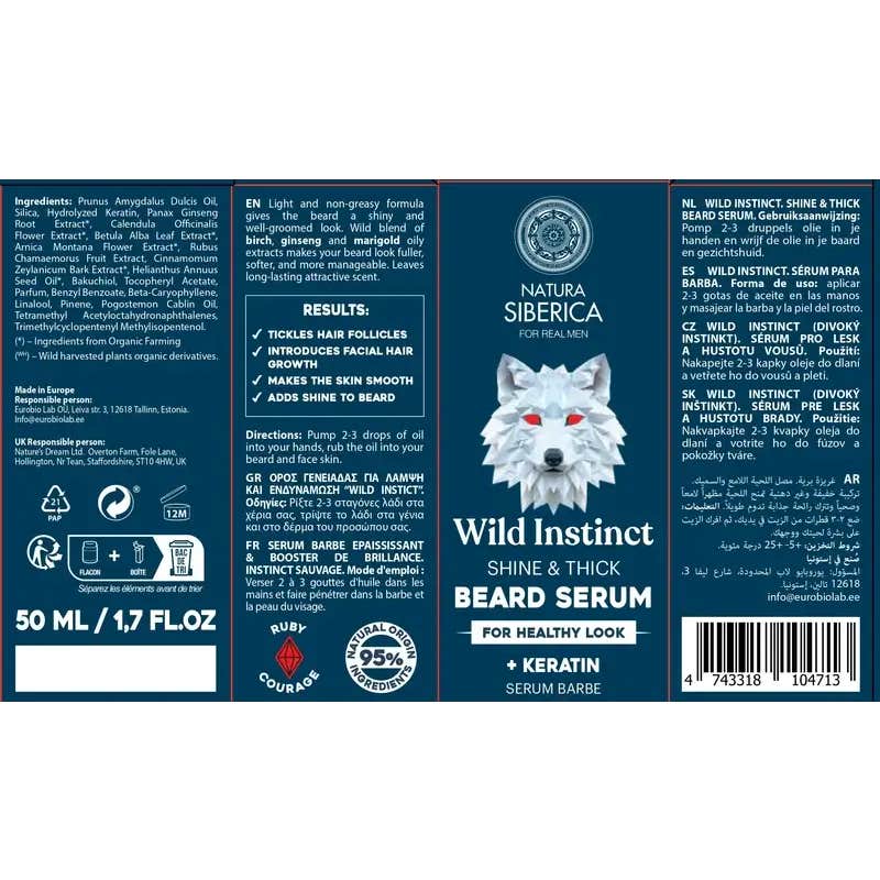 Natura Siberica Men Wild Instinct Serum Barba 50 ml