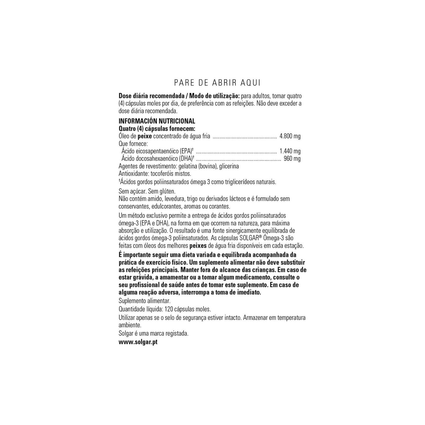 Solgar Omega-3 Doble Concentración 120 perlas
