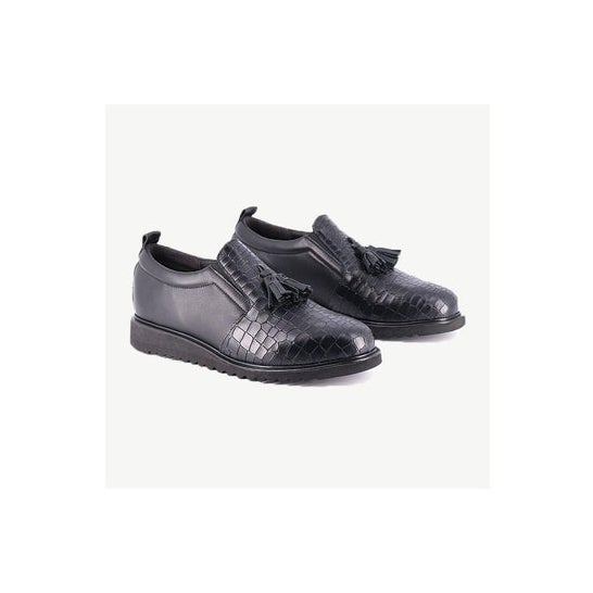 Gibaud Moneglia Zapato Mujer Negro Crocco Talla 38 1 Par