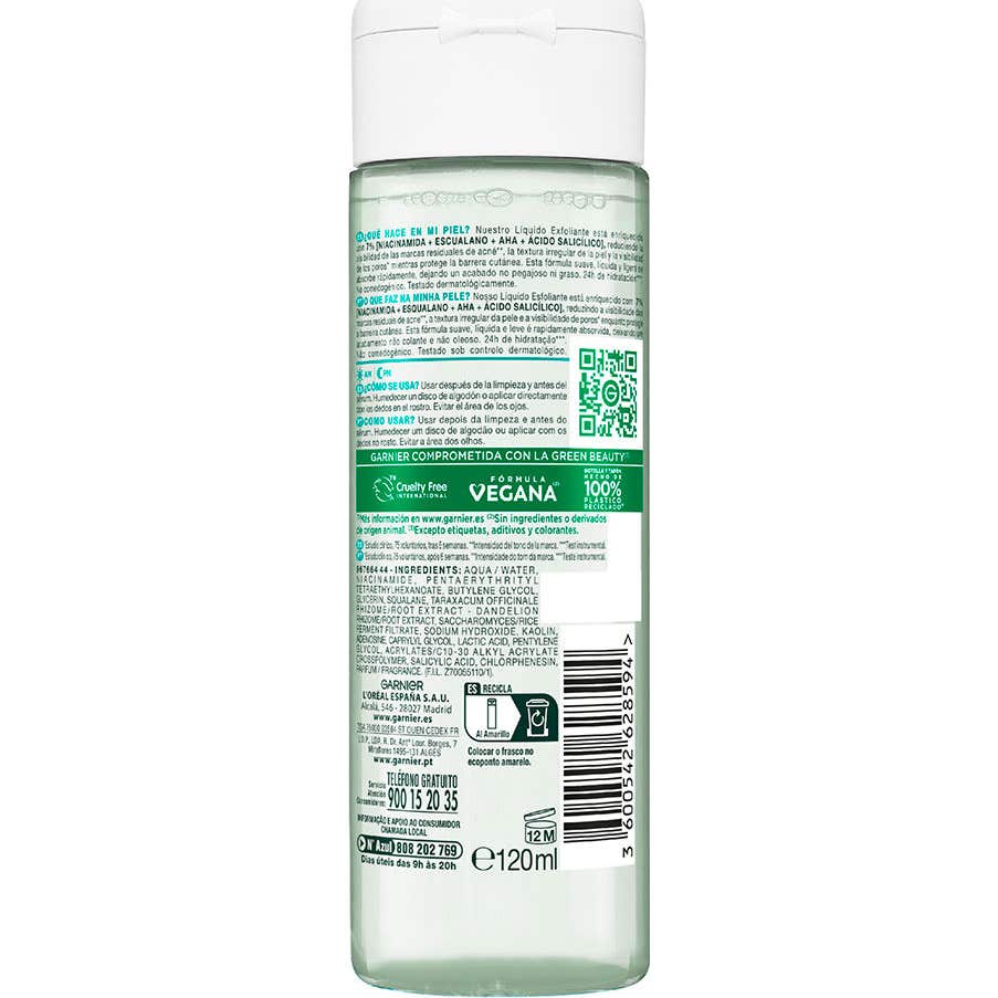 Garnier Pure Active Salicylic Líquido Exfoliante 120 ml