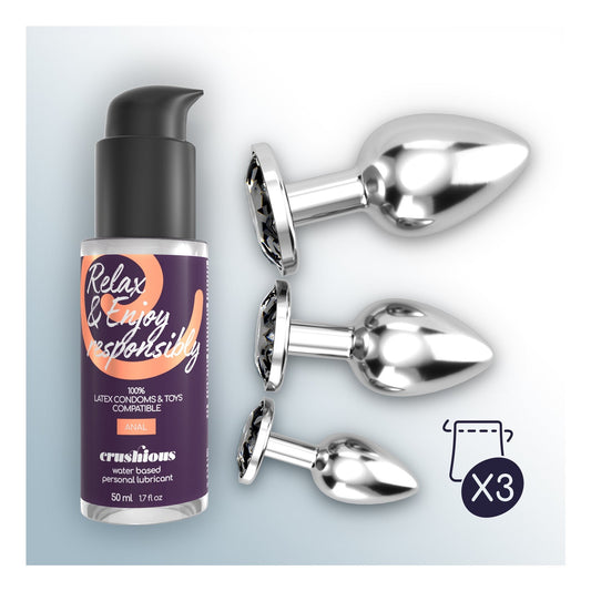Crushious Set Bijou Anal Wet Train Trio Negro