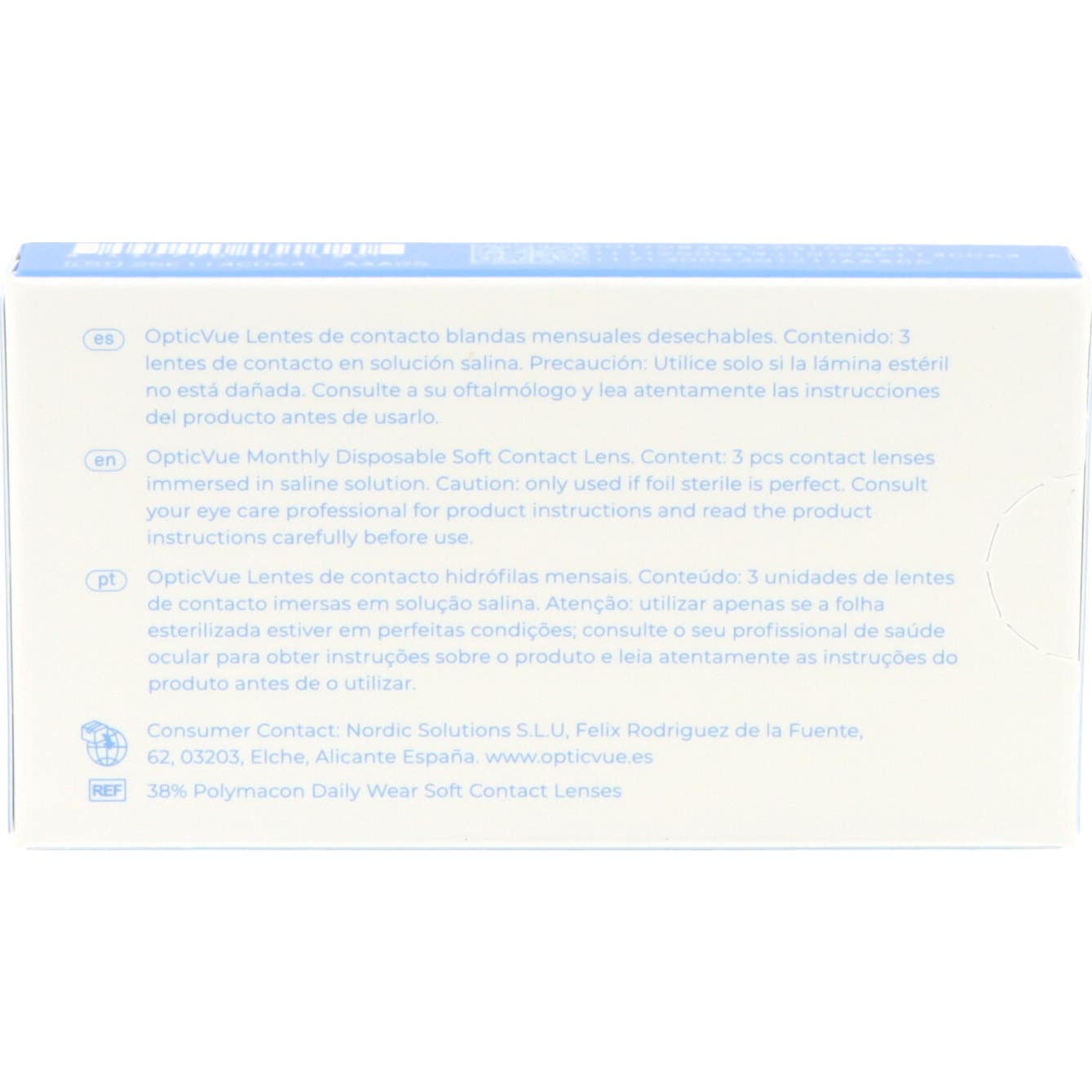 Opticvue HydroPlus Lentillas Mensuales Esféricas -1.75 3 uds
