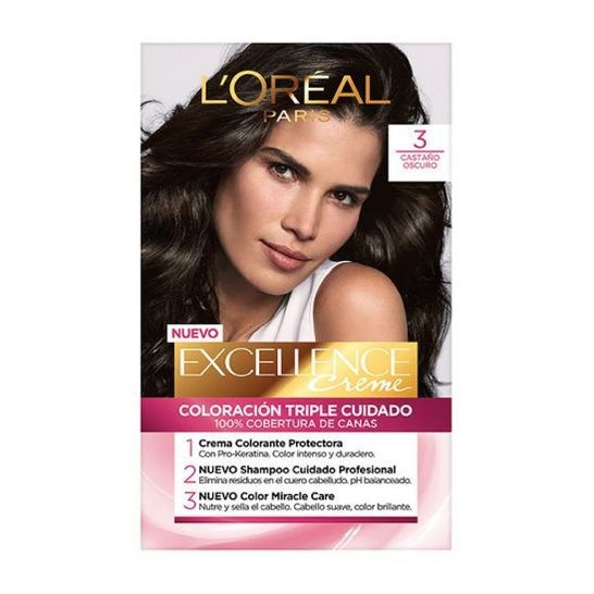 L'Oreal Excellence Creme Tinte de Cabello N3 Castaño Oscuro 1ud