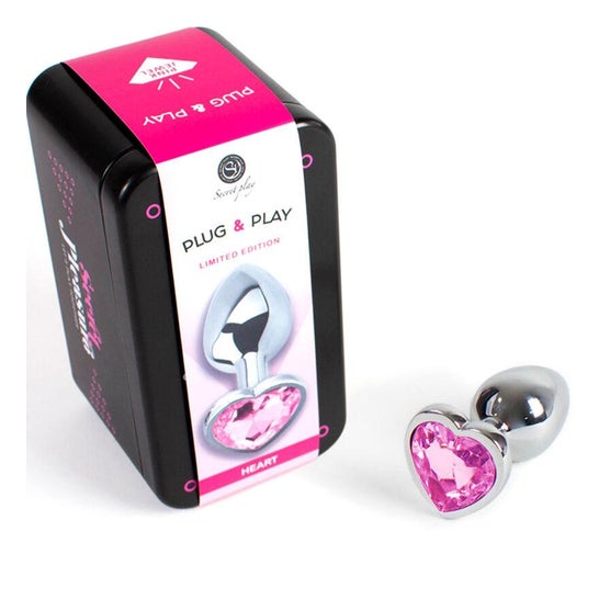 Secret Play Metal Butt Plug Corazón Fucsia Talla S 7cm 1ud