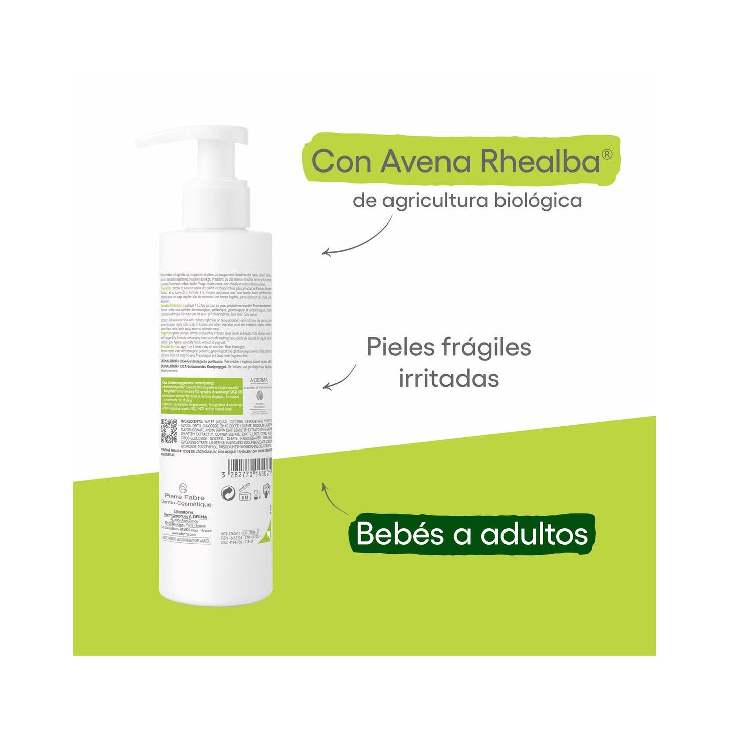 A-Derma Dermalibour + CICA Gel Espumoso 200ml