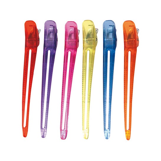 Eurostil Pinzas Metal-Plastico Grande Color 6uds