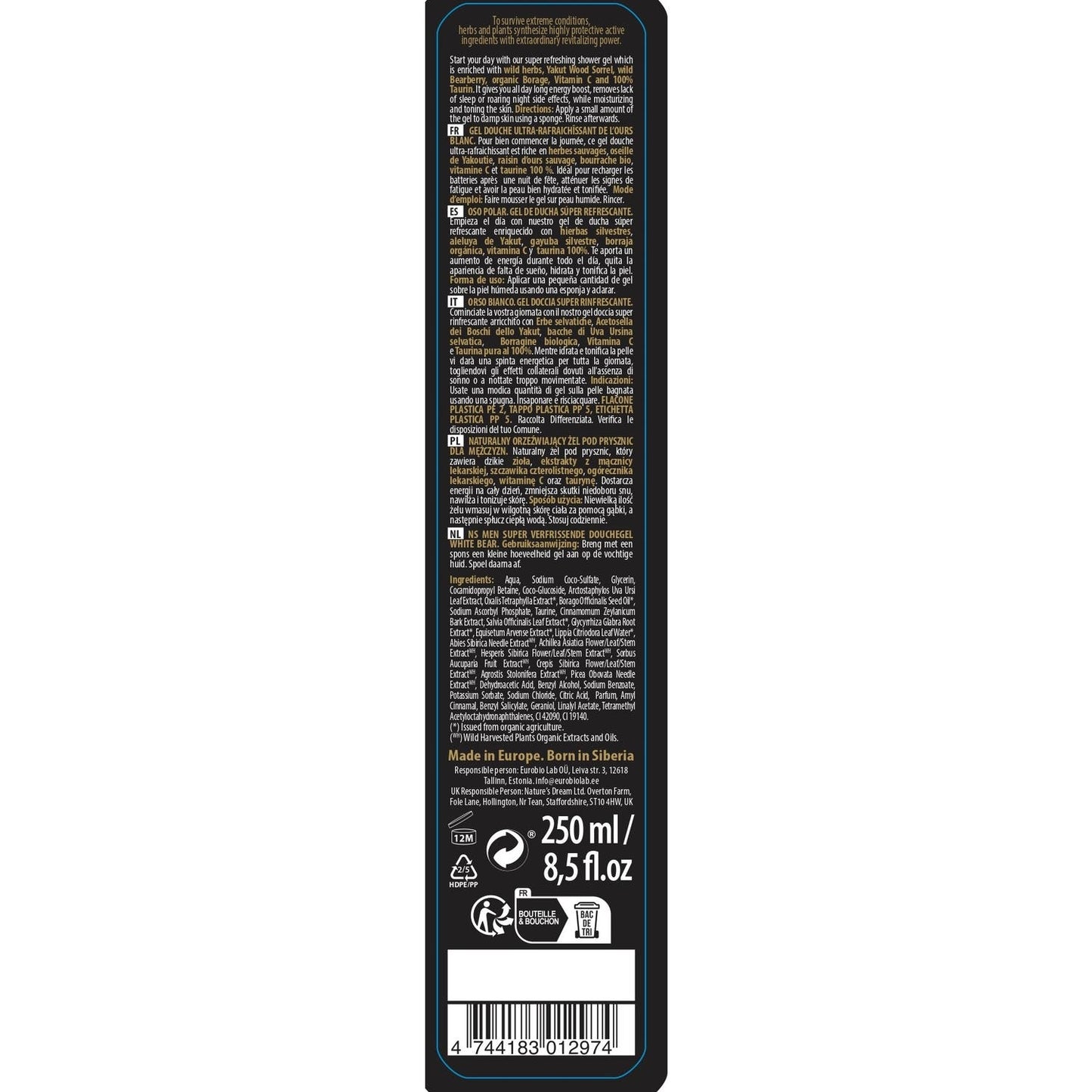 Natura Siberica Oso Polar gel de ducha súper refrescante 250ml