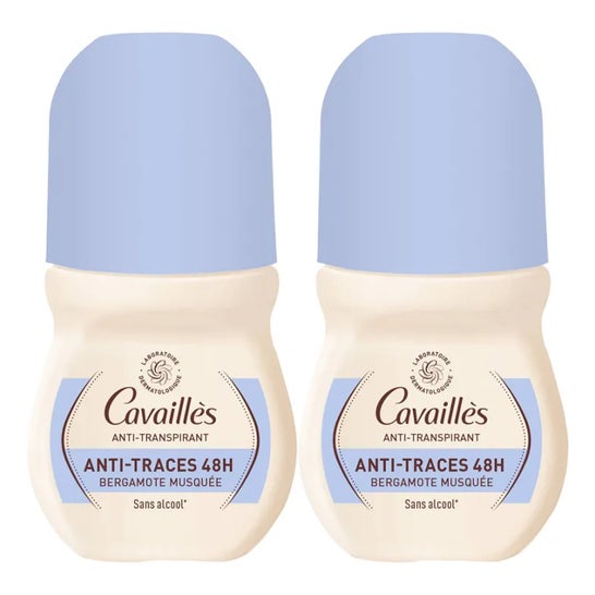 Cavaillès Déodorant Anti-Transpirant Anti-Traces 48h Bergamote 2X50ml