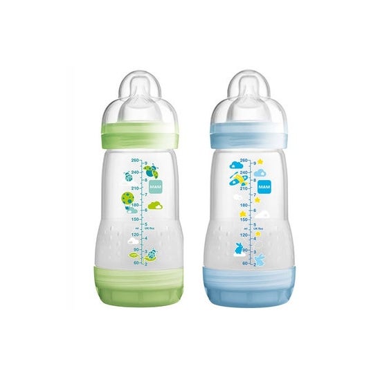 Mam Biberón Easy Start Anti-Colic D2 Bleu Vert 2x260ml