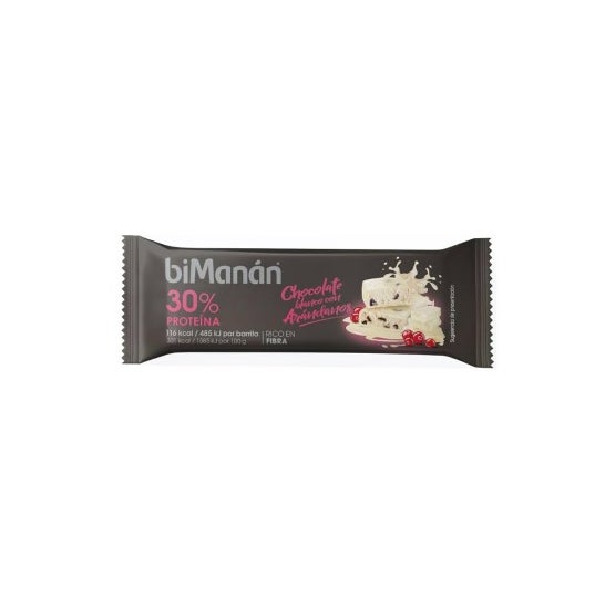 biManán BeFit Barrita Chocolate Blanco con Arándanos 35g