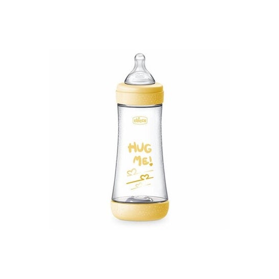 Chicco Biberón Plástico Tetina Silicona Perfect5 Neutro +4meses Flujo Rapido 300ml
