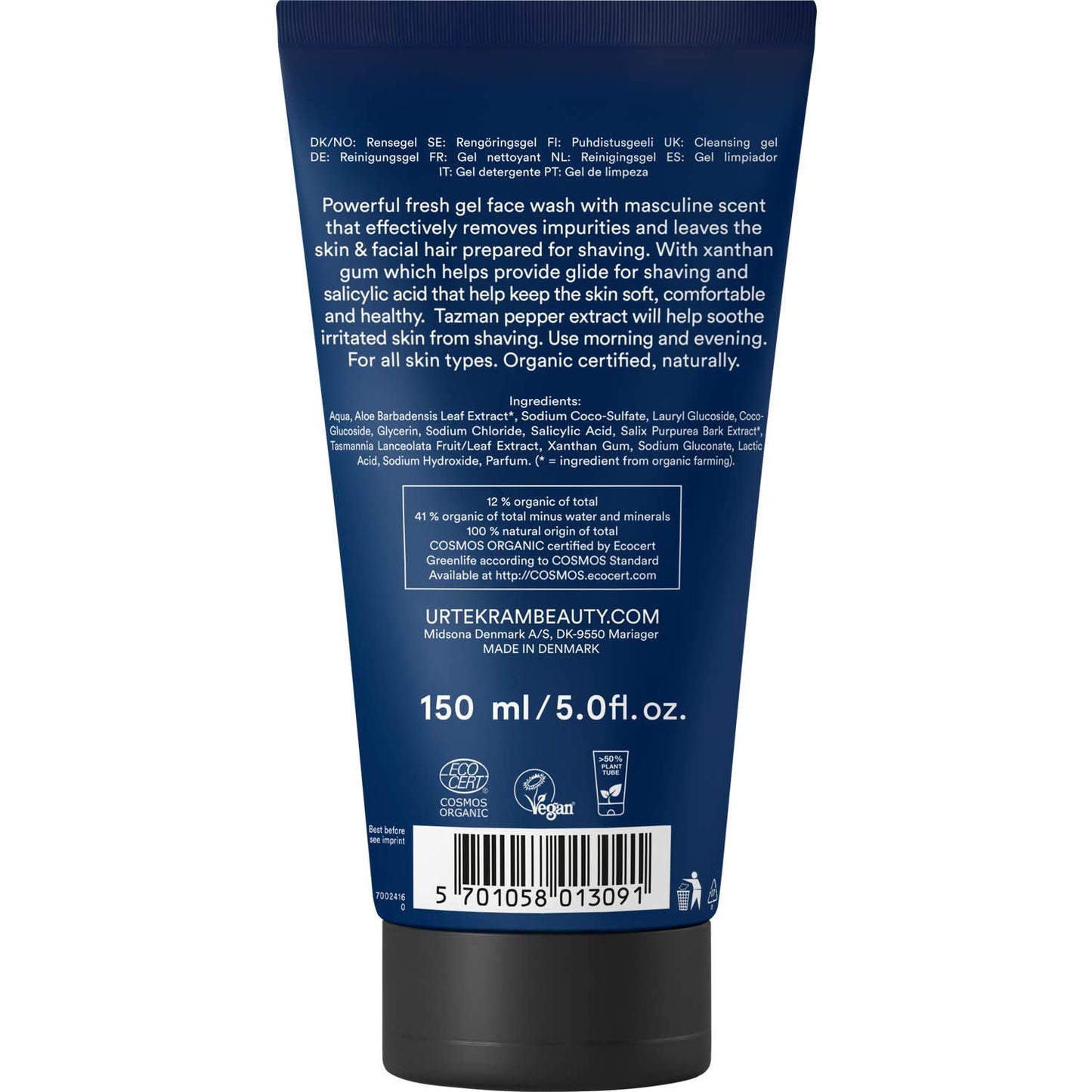 Urtekram Men Limpiador Facial 150 ml