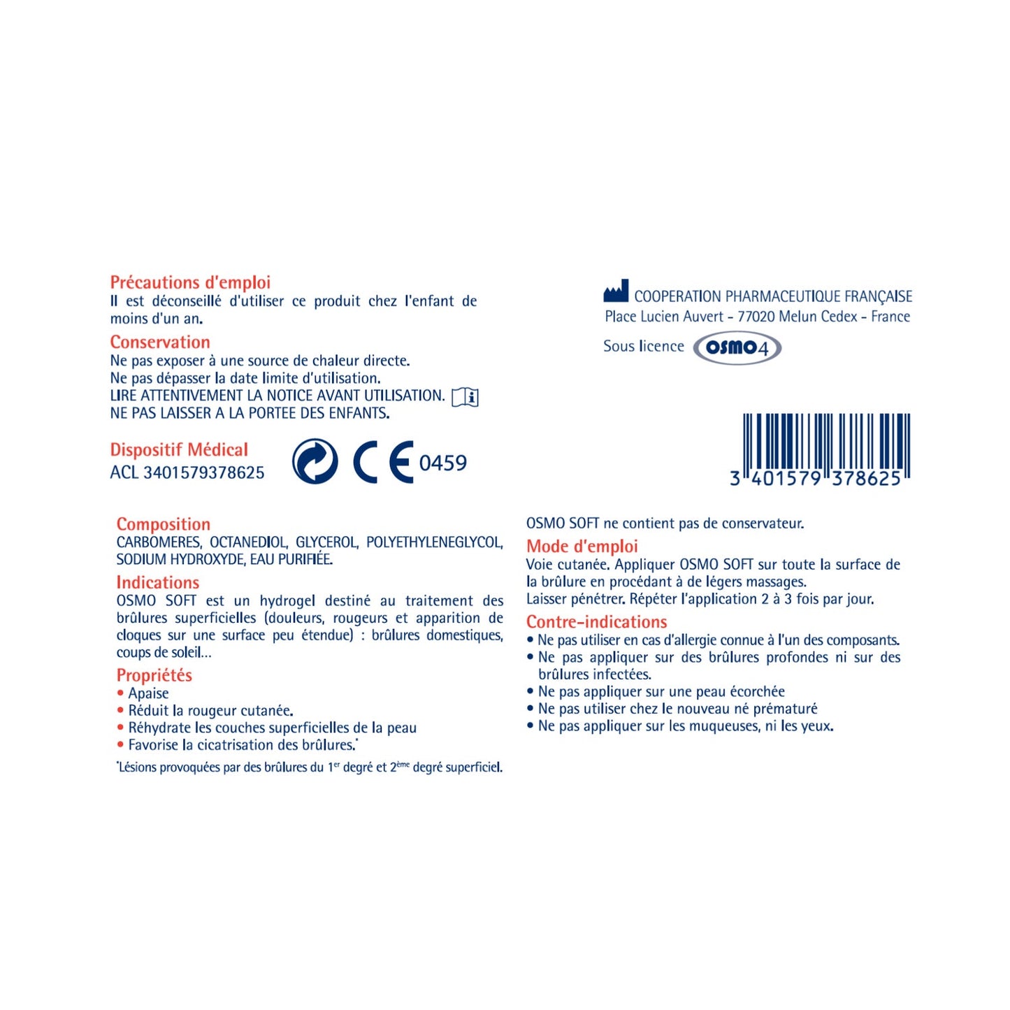 OsmoSoft Gel Quemaduras e Insolaciones 50g