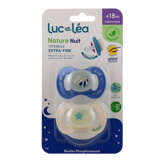 Luc et Lea Nature Chupete +18M Noche 2uds