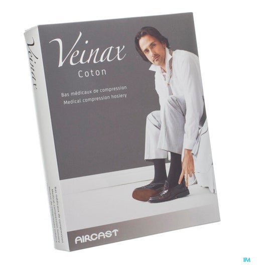 Veinax Coton 2 Media Autofix Hombre Negro TL3 1 Par