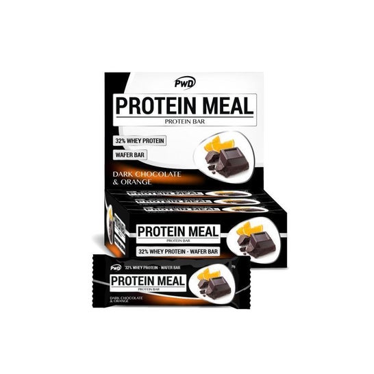 PWD Nutrition Protein Meal Chocolate Negro y Naranja 12x35g
