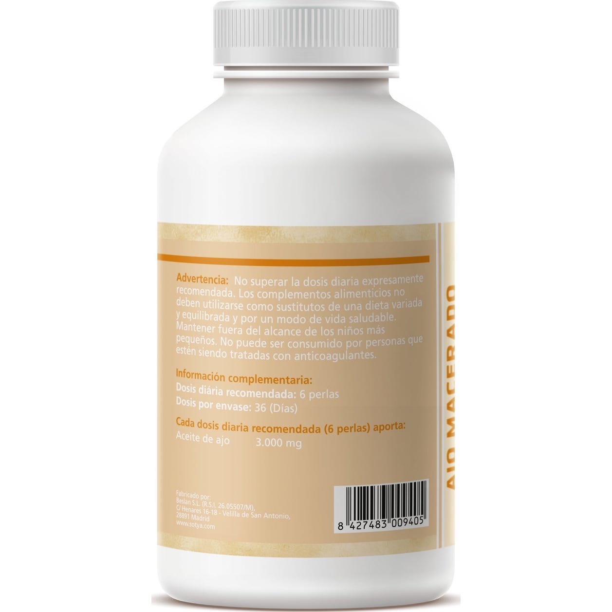 Sotya Ajo Macerado 500mg 220 perlas