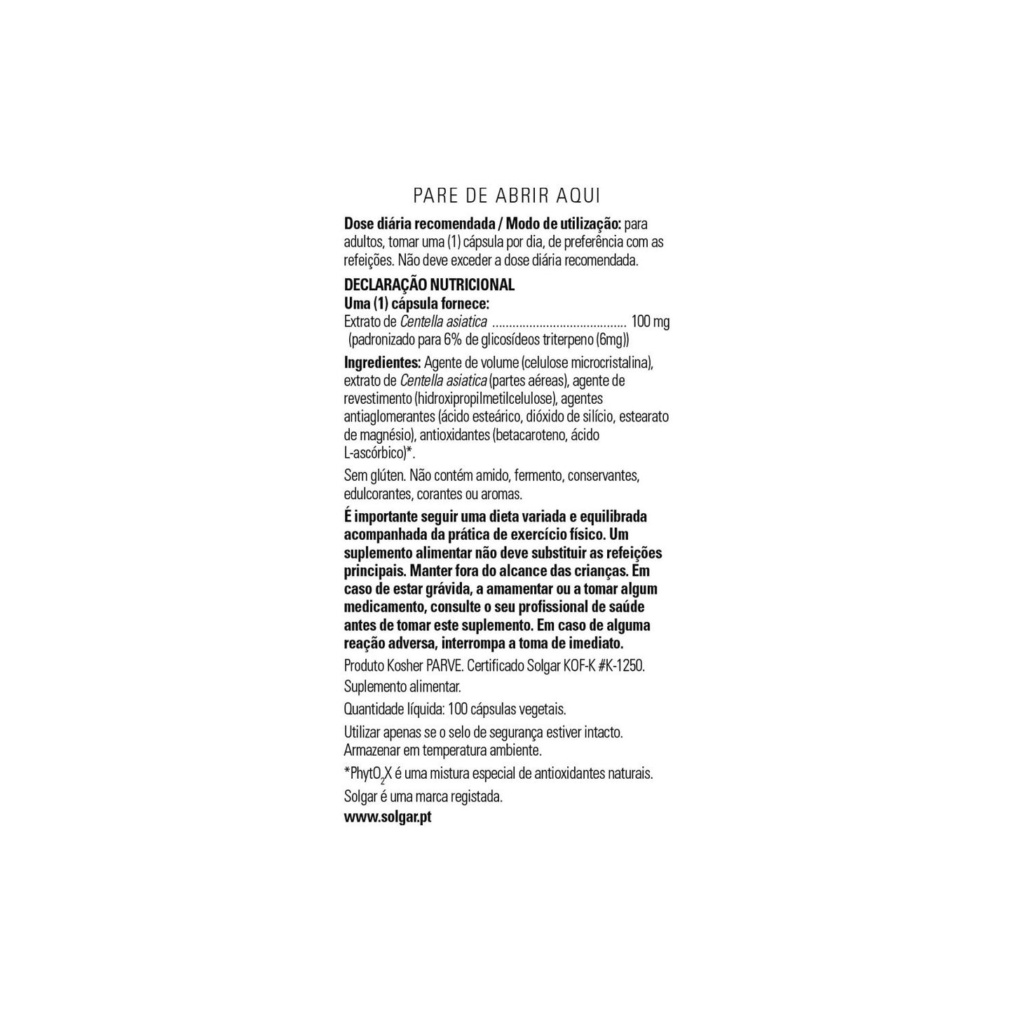 Solgar Gotu Kola Extracto 100vcaps