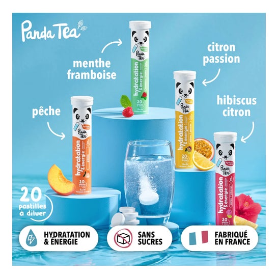 Panda Tea Hydratation et Énergie Citron Hibiscus 20comp