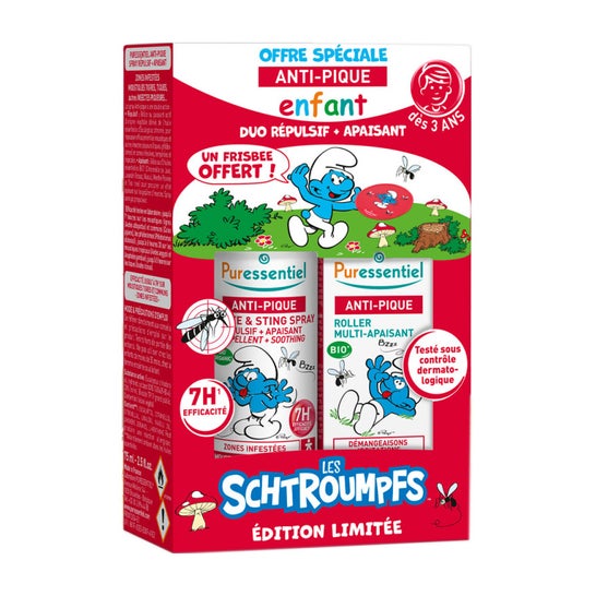 Puressentiel Kids Duo Set Repelente + Calmante Los Pitufos