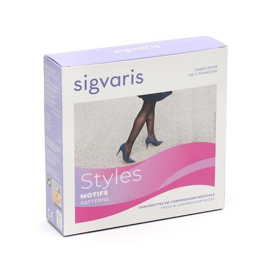 Sigvaris 2 Styles Calcetín Carreaux Negro Talla LN 1 Par