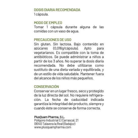 PlusQuam Pharma Vitaplus IB Support 20 cápsulas