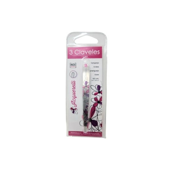 3 Claveles Pinza Cejas Acquerelli Punta Cangrejo 9.5cm 1ud