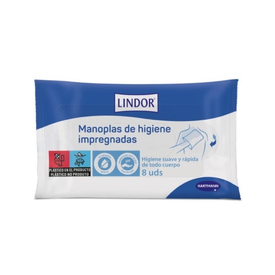 Lindor Impregnated Hygiene Mitts 8 uds