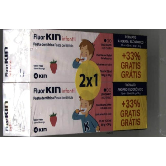 Kin Fluor Infantil Pasta 75 ml + 25ml 2x1