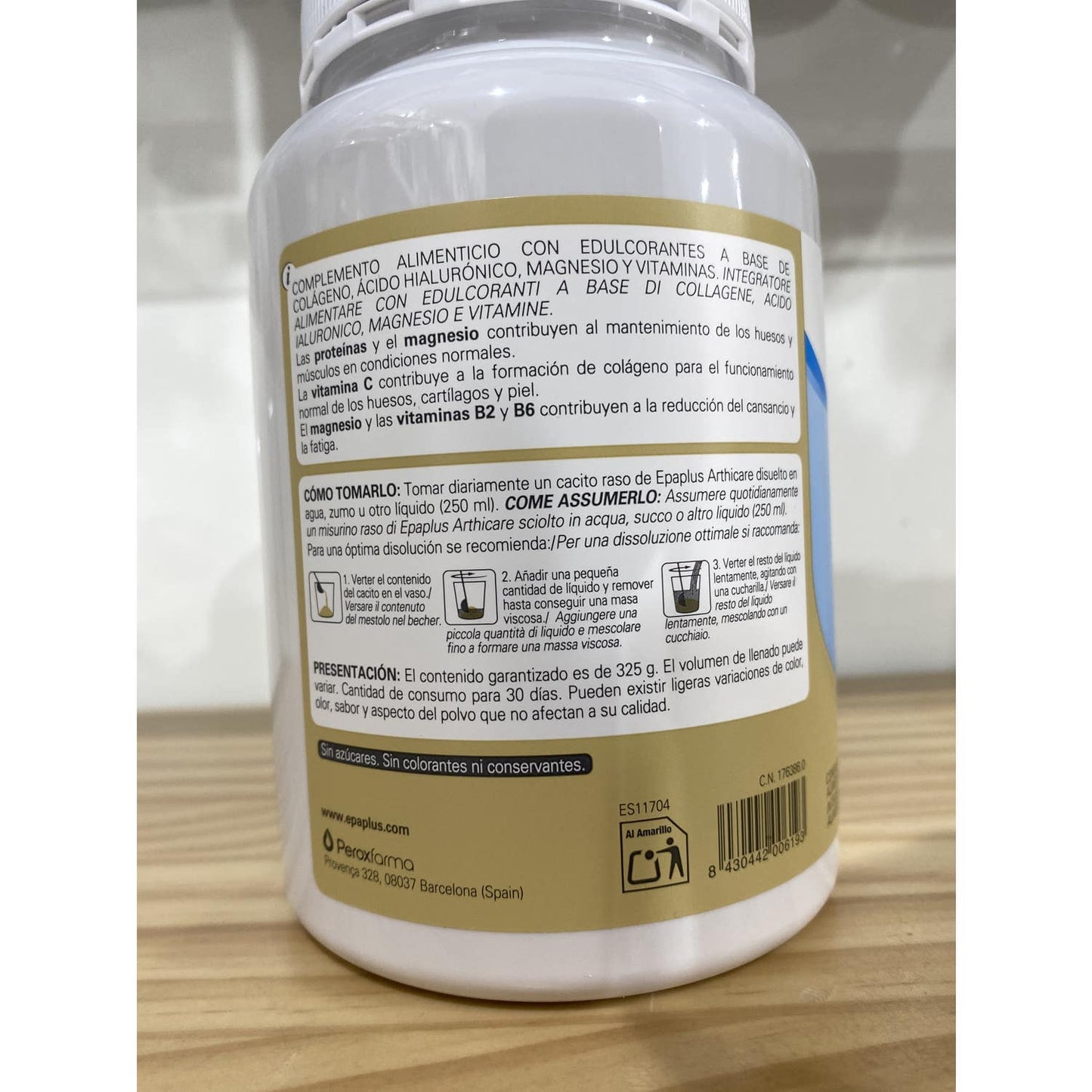 Epaplus Colágeno Ácido Hialurónico Magnesio Vainill 30 Días 325g